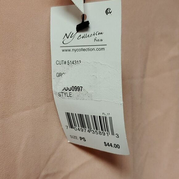 NY Collection Womans Peach Ruffled Petite Blouse, NWT  PS - Picture 3 of 5